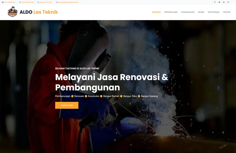 Website company profile jasa bengkel las